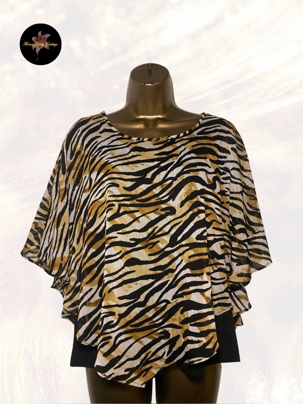 Alfred Dunner Zebra Print Batwing Blouse